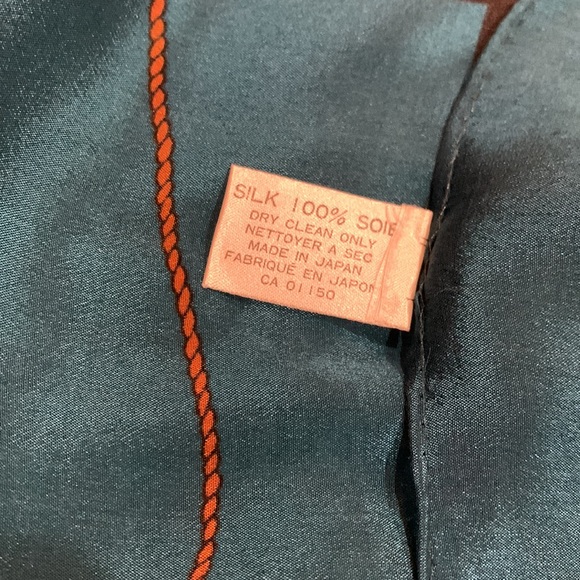 💗 Vintage Equestrian Motif Silk Satin by Careta 1980s - Picture 5 of 5